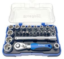 Image of Blue Spot Tools 25 Piece 1/4''D Ratchet Socket & Bit Set In Storage Case