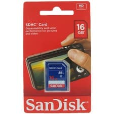 Image of Genuine Sandisk 16Gb Standard SD SDHC Memory Card - Class 4 High Speed SD Card