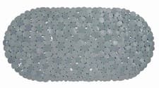 Image of Slate Shower Bath Mat With Suction PVC Pebbles Non Slip Anti Slip Grey