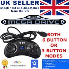 Image of 6 Button Gamepad Controller For SEGA MegaDrive mega drive 1 & 2 consoles