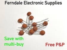 Image of Ceramic Disc Capacitor, 50V, select from 1pF - 100nF - 10 pack Free P&P