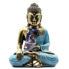 Image of Thai Buddha Statue Ornament Detailed Gold Effect Vintage Collectables Home Decor