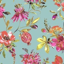 Image of Holden Decor Melgrano Floral Metallic Luxury Wallpaper Soft Teal 90520