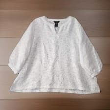 Image of Ali Miles Womens 2X White Textured Floral Chenille Artsy 3/4 Sleeve Popover NWT