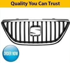 Image of 2008-2012 Front Bumper Top Centre Main Grille W/ Chrome Moulding Fits Seat Ibiza