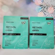 Image of Beautypro Retinol Renewing Facial Sheet Mask × 2 Brand New & Sealed