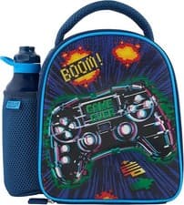 Image of Polar Gear Gamer Pixel Insulated Kids Lunch Bag Holder and 600ml Water Bottle