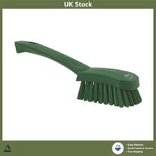 Image of Ergonomic Stiff Bristle Scrubbing Brush  Compliant Green One Size