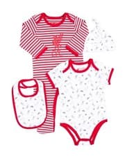 Image of BNWT New Liverpool FC LFC 4 Piece Red Striped Cotton Babywear Set - 9-12M - YNWA