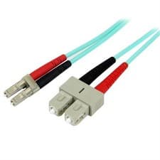Image of StarTech 2m (6ft) LC/UPC to SC/UPC OM3 Multimode Fiber Optic Cable Full Duple...