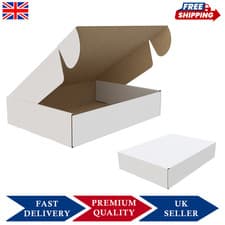 Image of 348x250x72mm White Cardboard Boxes Single Wall For Postal Shipping Mailing