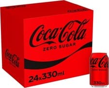 Image of Coca Cola Zero Sugar 24 x 330ml Cans 330 ml (Pack of 24) Free Shipping