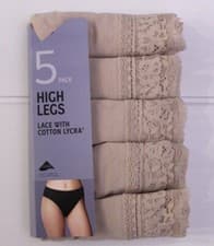 Image of Ex M & S Ladies 5 Pack Cotton Lycra High Legs Briefs Knickers Underwear 6 to 24