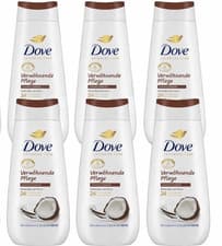 Image of Dove Advanced Care Coconut Body Wash 225ml x6 Shower Gel Moisturising Revive New