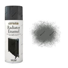 Image of 4x Rust-Oleum Cast Iron Grey Radiator Enamel Spray Paint 400ml