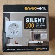 Image of EnviroVent Silent 100 Ultra Quiet WC & Bathroom Extract Fan With Timer - SIL100T