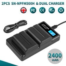 Image of 2× NP-FM500H Battery +USB Charger For Sony DSLR-A100 A200 A300 A580 A350 SLT-A77
