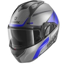 Image of Shark Evo GT Flip Front Encke ABK Matt Anthracite/Blue Motorcycle Helmet Size S