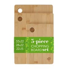 Image of 3 Pack Rectangle Bamboo Chopping Board Set