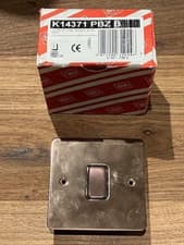 Image of 1 x 1G 20A S/POLE 2-WAY LIGHT SWITCH + BLACK INSERTS - COPPER FINISH