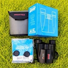 Image of Boxed Praktica UC Sport Pro Ultra Compact Pocket 10x25 Folding Black Binoculars