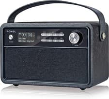 Image of Roxel Retro Radio Wireless Speaker Alarm Clock - Portable DAB/DAB+ Digital & FM
