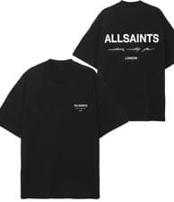 Image of All Saints Unisex Omnium Lisa T-Shirt Designer Boxy Crew Neck Fit Tee 2 Color