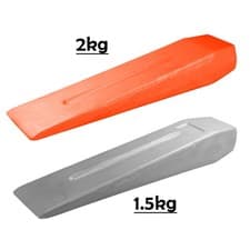 Image of Wood Splitter Wedge Set – 2kg Red Heavy Duty + 1.5kg Steel Log Splitting Tools