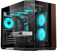 Image of iONZ APEX EMBER- PC Gaming Case, M/ATX, Dual Chamber, Glass, 6 ARGB FANS Inc