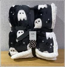 Image of George Ghost Super soft Sherpa throw Blanket BNWT Halloween Autumn