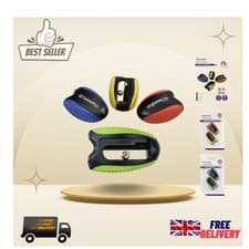Image of Soft Grip Pencil Sharpener Pack of 2 - Assorted Colors for Students & Artists