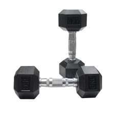 Image of Dumbbells 1-10kgs, Hex Rubber Encased dumbbells 1kg to 10kg, Sold in Pairs
