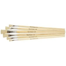 Image of Major Brushes Long Handle Flat Hog Brushes - Pack of 6