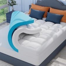 Image of DUAL LAYER MICROFIBRE & MEMORY FOAM MATTRESS TOPPER ENHANCER, ORTHOPAEDIC MEMORY