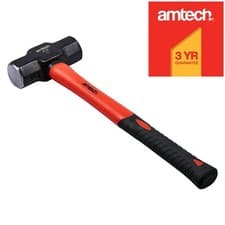 Image of 4LB LUMP SLEDGE HAMMER 1.8kg WITH FIBREGLASS SHAFT RUBBER GRIP HANDLE A2125