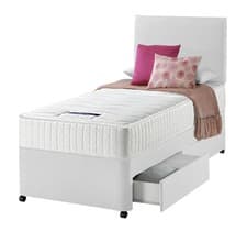 Image of Single Divan Bed Set 3FT Drawer Option With Mattress for Kids Adults & Children