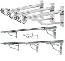 Image of HD 32mm GARMENT CLOTHES RAIL WALL MOUNTED HANGING RAIL DISPLAY TUBING SYSTEM