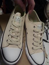 Image of GENUINE RADLEY London Canvas Trainers Stamped Logo, Natural, UK 6 New IN BOX