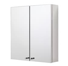 Image of Croydex Bathroom Cabinet Double Door White Steel Mirror Doors 50 x 45cm- Carra
