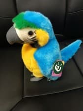 Image of Blue Macaw Parrot Wild Soft Plush Toy By Living Nature NEW 24cm
