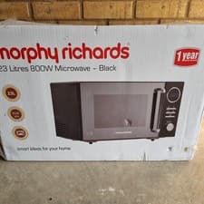 Image of Morphy Richards 800W Standard Microwave – Black. Damaged Box