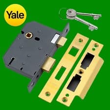 Image of 2x YALE 5 Lever High Security External - Polished Brass P-M550-PB-78