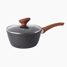 Image of 18cm Non-Stick Saucepan with Lid – Induction Compatible, Grey Granite