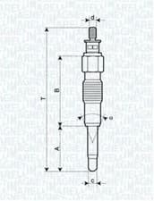 Image of Glow plug Metal glow plug 062900040304 MAGNETI MARELLI for CITROËN PEUGEOT FIAT
