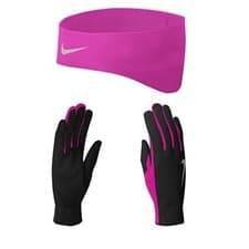 Image of WOMEN'S NIKE DRI-FIT RUNNING HEADBAND GLOVE SET MEDIUM REFLECTIVE