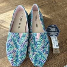Image of Ladies Classic California palm print Toms Shoes / Size UK 3 New With Tags ❤️