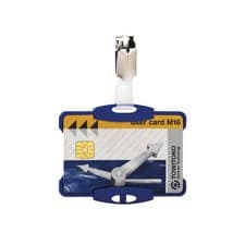 Image of Durable Security Pass Holder Plastic with Clip 54x85mm Blue (Pack of 25) 8118/06