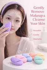 Image of Reusable Makeup Remover Pads 6 Pack – Soft Face Cleansing Sponges Washable