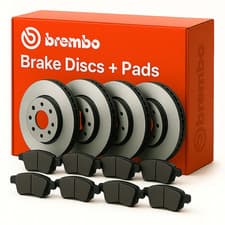 Image of BREMBO Front 2x Brake Discs + Pad Set Fits BMW 2 Series X1 X2 Mini Mini Clubman