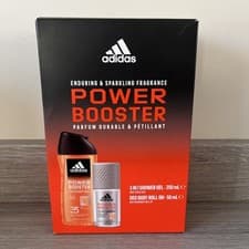 Image of Adidas - Power Booster - 250ml Shower Gel & 50ml Deo Body Roll On - New